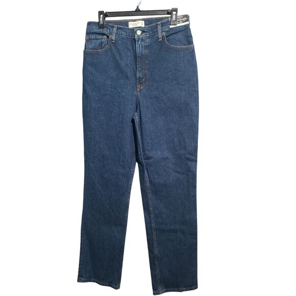 Abercrombie 90s Straight Ultra High Rise Curve Love Jeans Blue Size 30 NWT - Picture 1 of 5